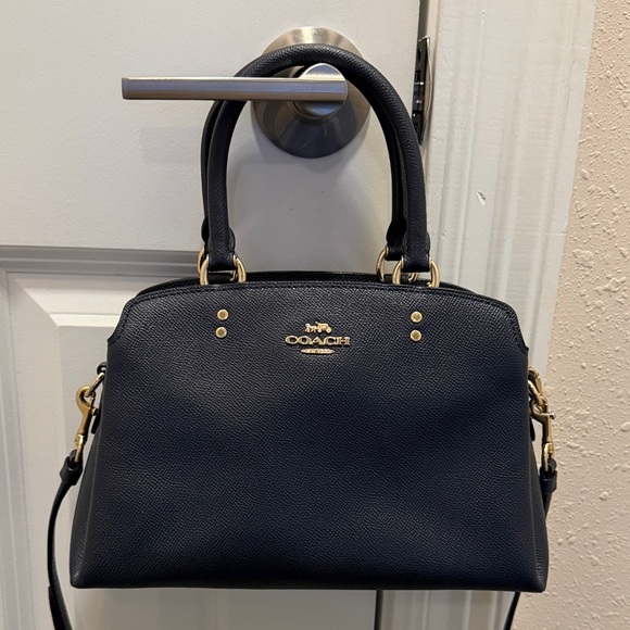 Coach Handbags - Coach Navy Leather Handbag